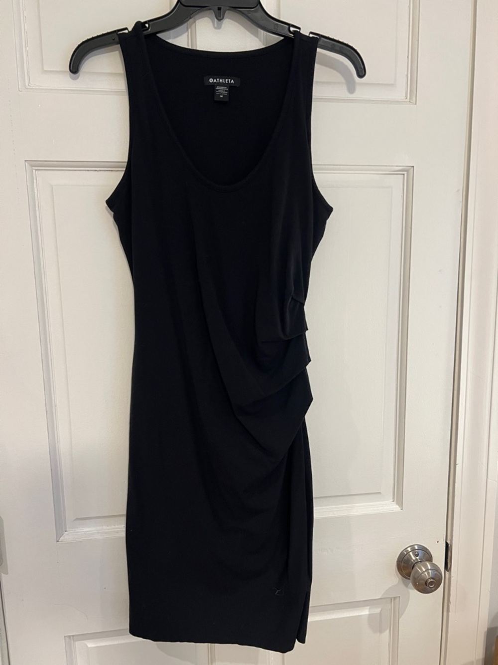 Athleta Black Sleeveless Draped Mini Dress NWOT